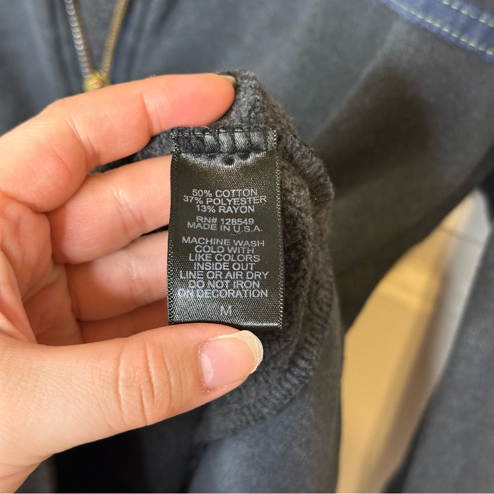 Avaiator Nation Navy Blue 5 Stripe Hoodie Sz M *Flawed* Surfer Indie Skater Cozy - Picture 9 of 10
